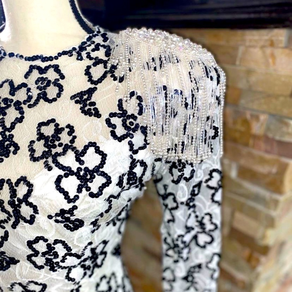 Black & White sequin gown